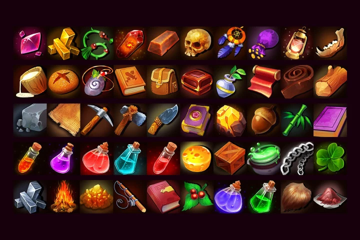 100 RPG Game Icons