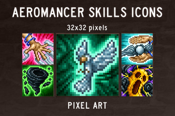 Aeromancer Skill Icons Pixel Art