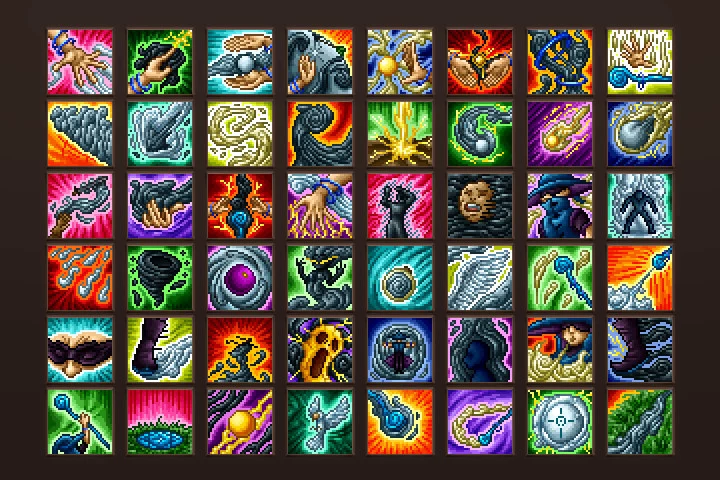Aeromancer Skill Icons Pixel Art
