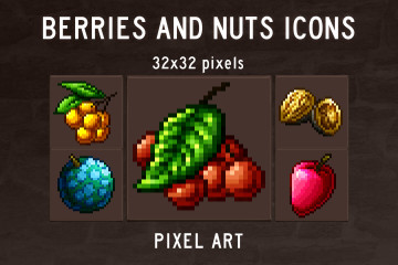 Premium Vector  Vegetables and fruits pixel art set different