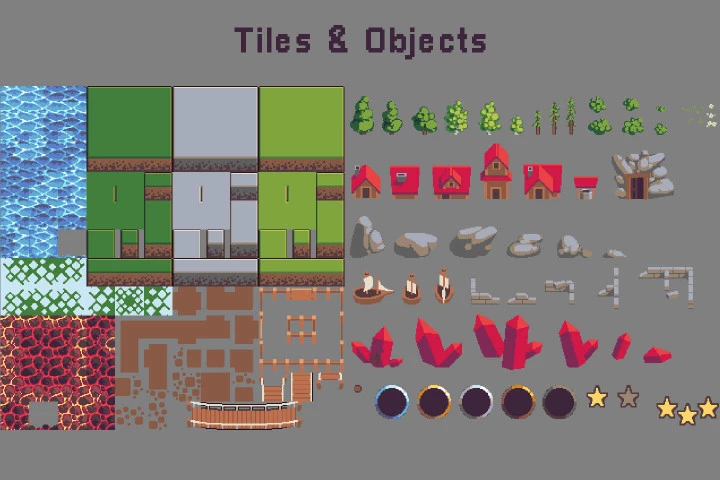 Free Level Map Pixel Art Assets Pack