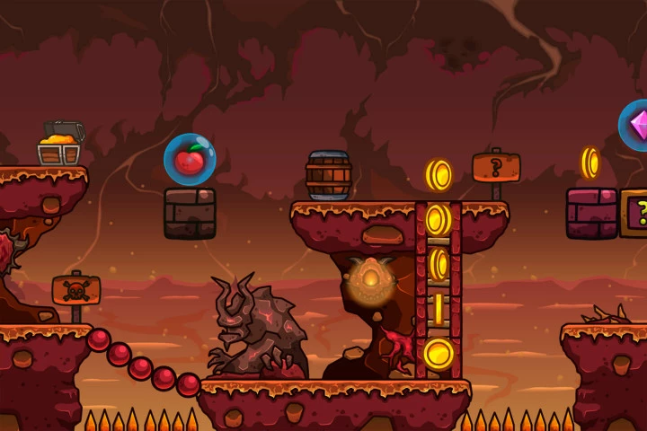 Inferno Cartoon 2D Platformer Tileset