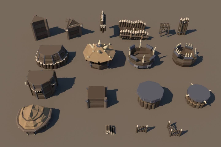 Orc Fortress 3D Low Poly Models