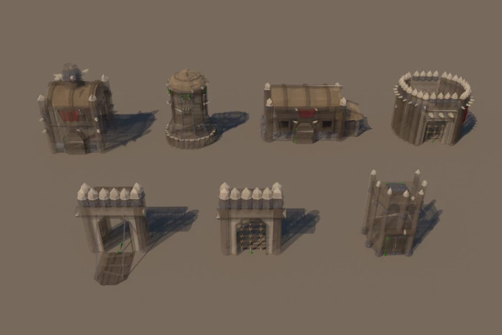 Orc Fortress 3D Low Poly Models