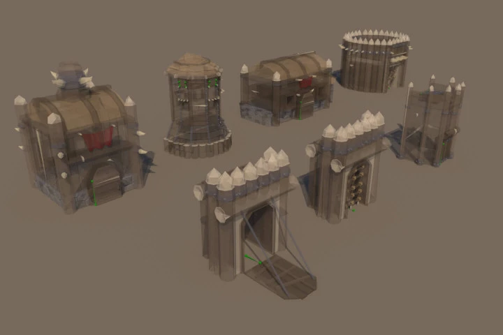 Orc Fortress 3D Low Poly Models