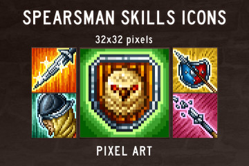 Spearman Skills Pixel Art Icons