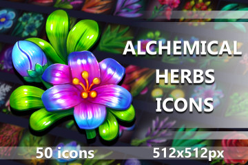 50 Alchemical Herbs Icons