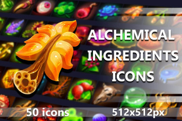 50 Free Alchemical Ingredient Icons