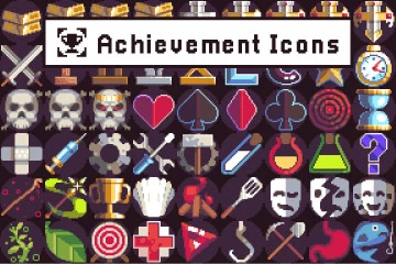 Achievement Icons Pixel Art Pack