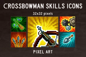 Crossbowman Skills Pixel Art Icons