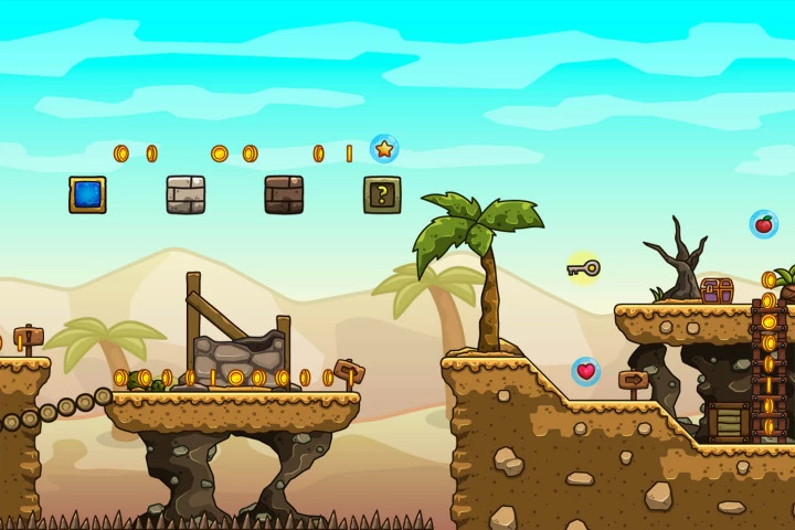 Desert Cartoon 2D Platformer Tileset