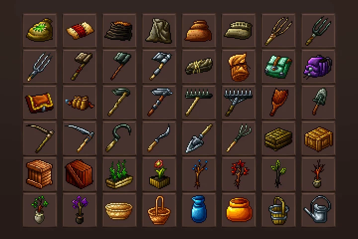 Farming Pixel Art Icons Pack