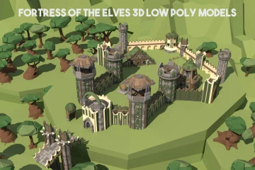 Fortress of the Elves 3D Low Poly Models