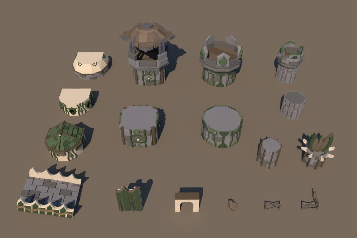 Fortress of the Elves 3D Low Poly Models