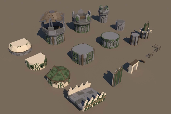 Fortress of the Elves 3D Low Poly Models