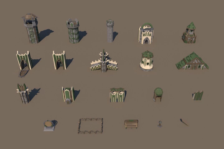 Fortress of the Elves 3D Low Poly Models