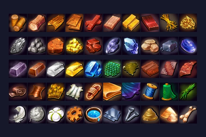 RPG Craft Resources Game Icons Pack