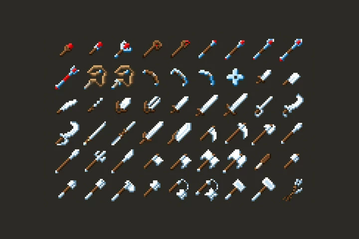 RPG Weapons Pixel Art Pack