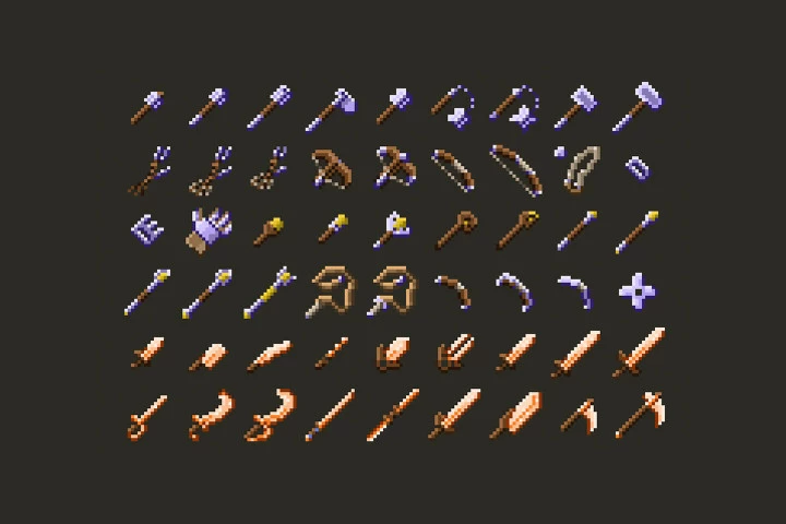 RPG Weapons Pixel Art Pack