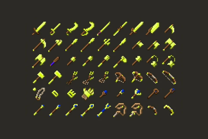 RPG Weapons Pixel Art Pack