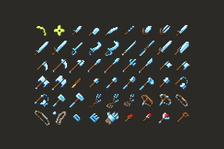 RPG Weapons Pixel Art Pack