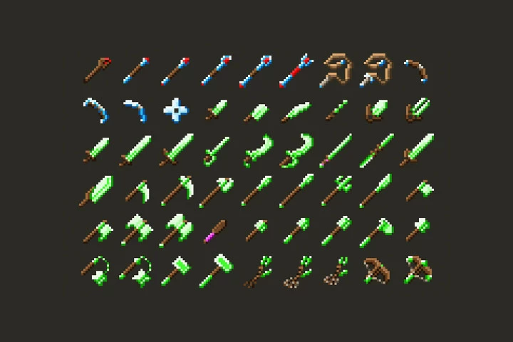 RPG Weapons Pixel Art Pack