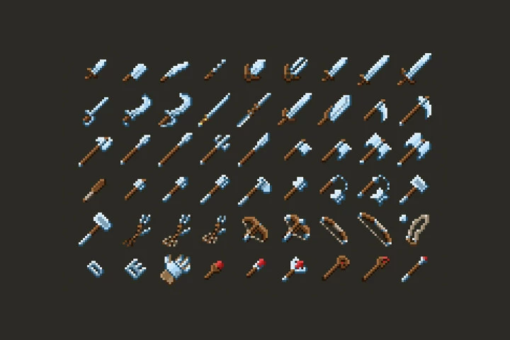 RPG Weapons Pixel Art Pack