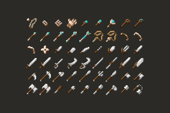 RPG Weapons Pixel Art Pack