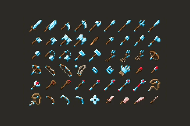 RPG Weapons Pixel Art Pack