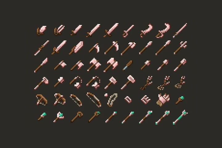 RPG Weapons Pixel Art Pack