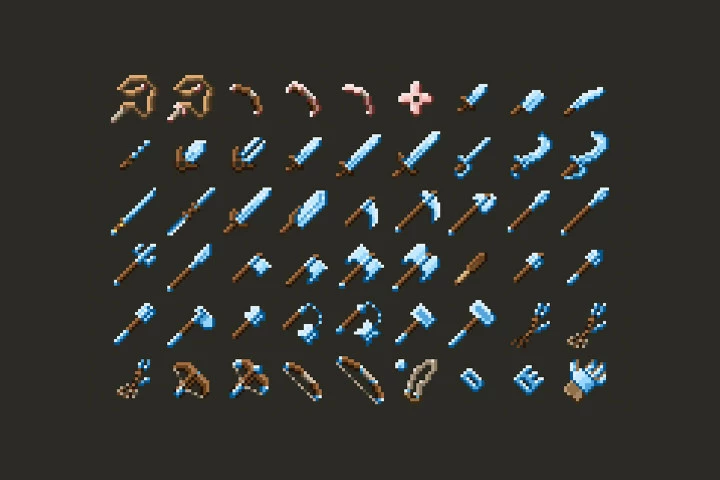 RPG Weapons Pixel Art Pack