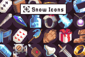 40 Pixel Art Icons for Snow Location