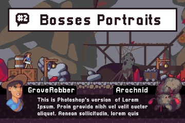 Bosses Portraits for Dialogues Pixel Art