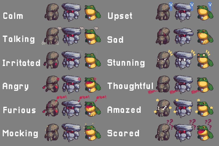 Bosses Portraits for Dialogues Pixel Art