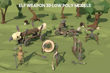 Elf Weapon 3D Low Poly Models