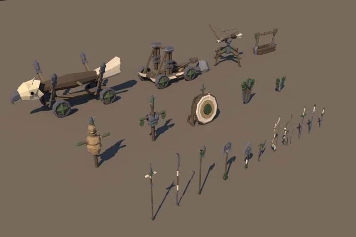 Elf Weapon 3D Low Poly Models