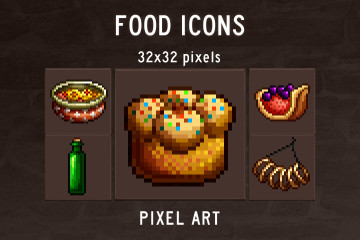 Food Icons Pixel Art Pack