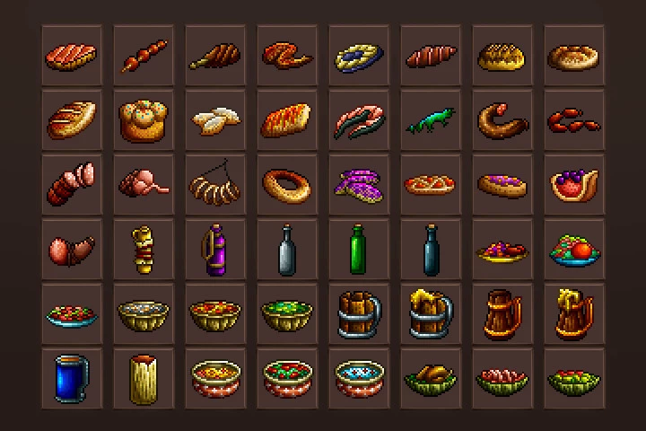 Food Icons Pixel Art Pack