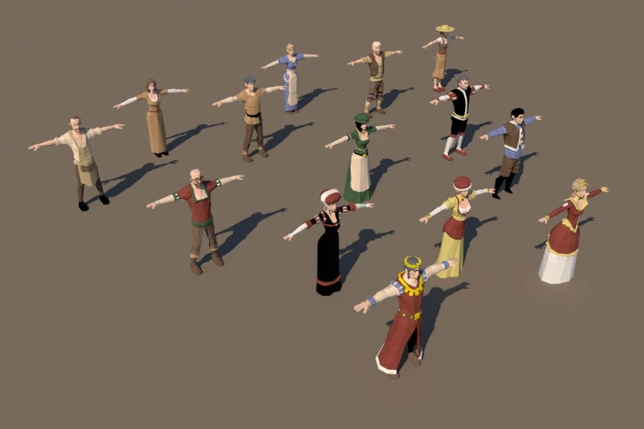 Free Medieval 3D People Low Poly Models
