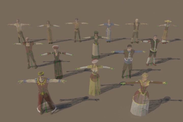 Free Medieval 3D People Low Poly Models