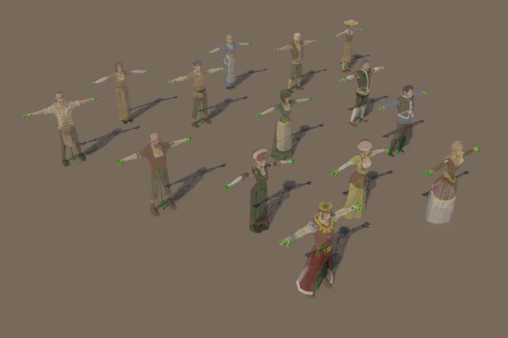 Free Medieval 3D People Low Poly Models