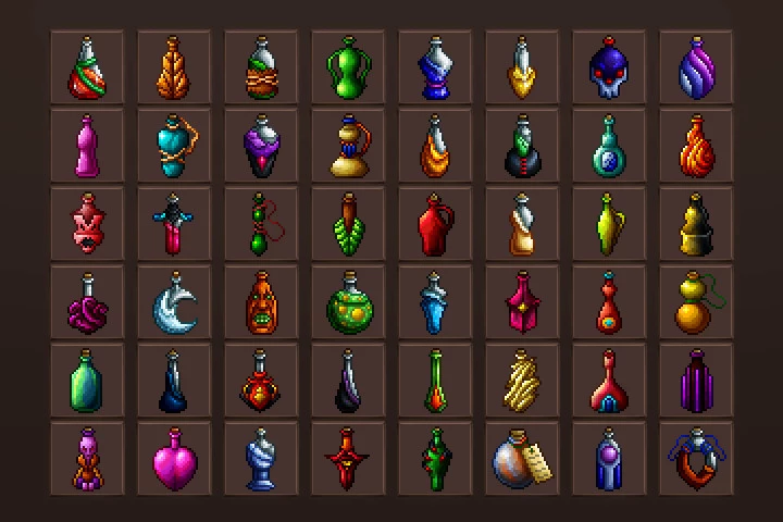 Potion Icons Pixel Art Pack