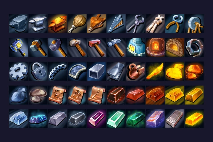 RPG Blacksmith Game Icons