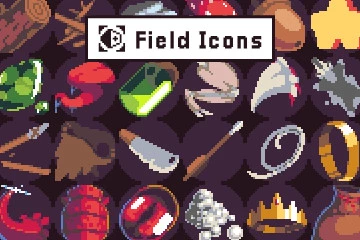 40 Pixel Art Icons for Field Location