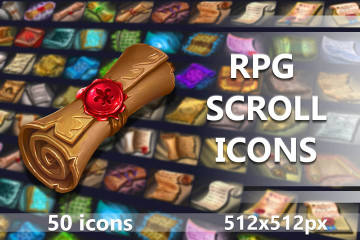 50 RPG Scroll Icons