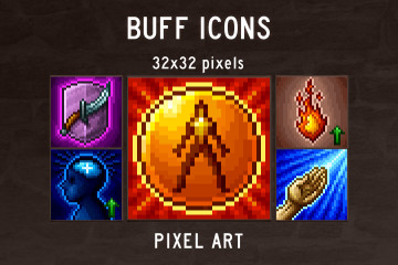 Buff Skill Pixel Art Icons
