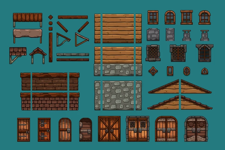 Free Market Cartoon 2D Game Tileset