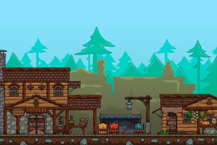 Free Market Cartoon 2D Game Tileset