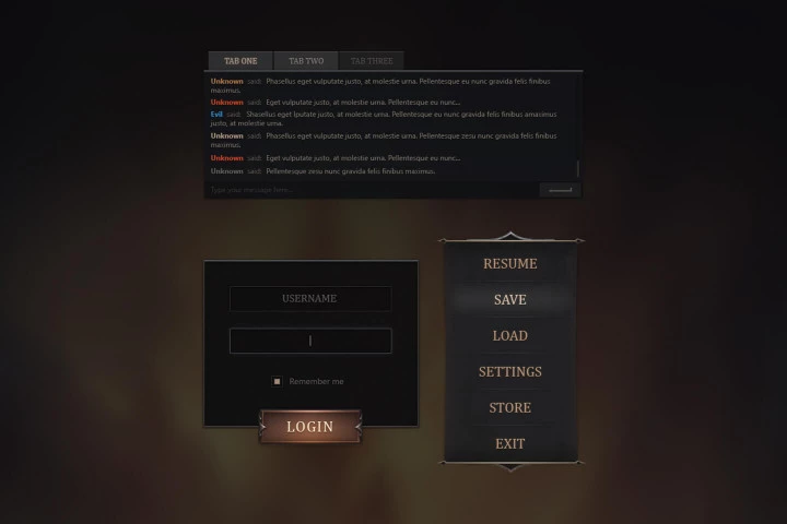Game User Interface for RPG