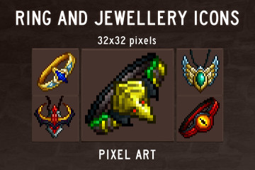 Ring and Jewellery Pixel Art Icons